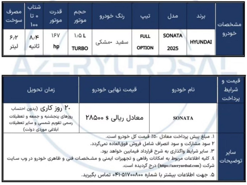 شرایط فروش هیوندای و ثبت نام هیوندا وارداتی (1405)