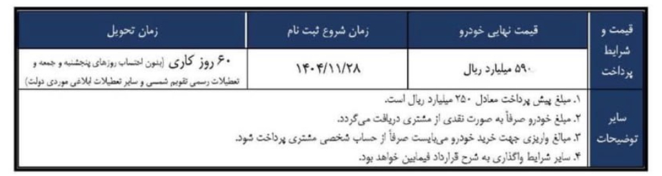 شرایط فروش آذریوردسال (1405)