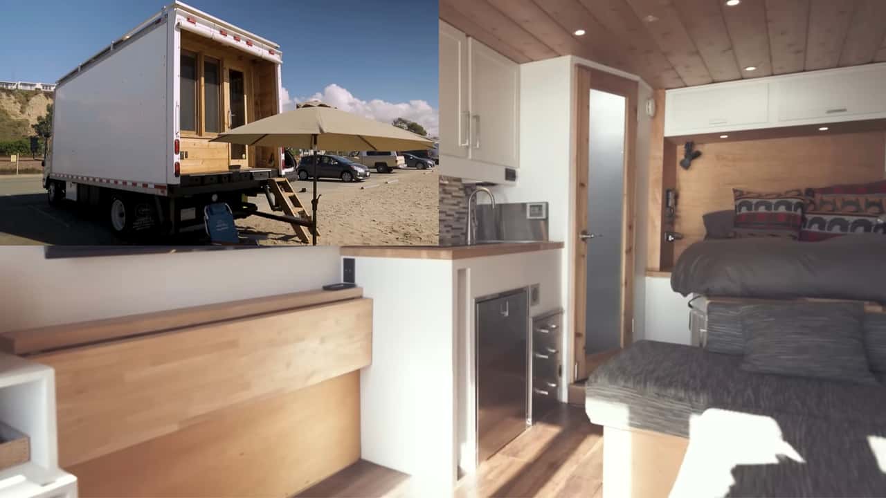 این کامیون باکس خسته کننده در واقع یک کمپر مخفی کاری است که برای زندگی در ساحل ساخته شده است