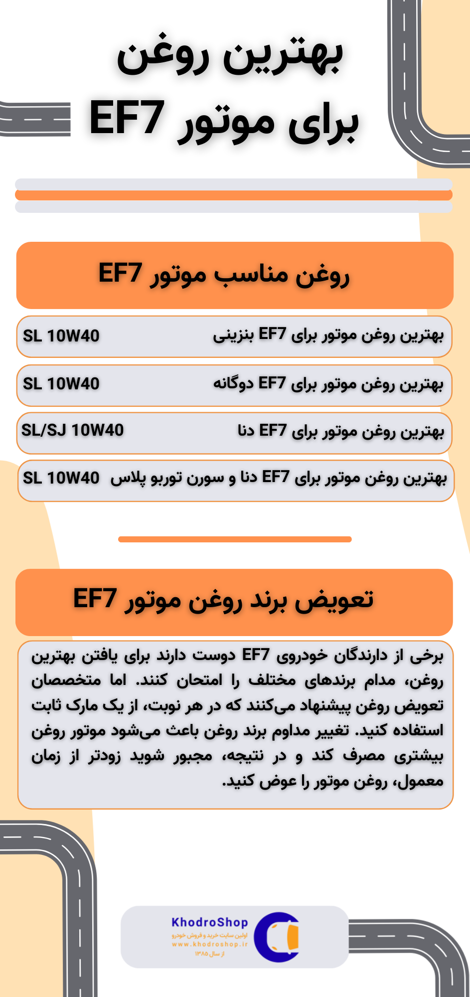 اینفوگرافیک بهترین روغن برای موتور ef7