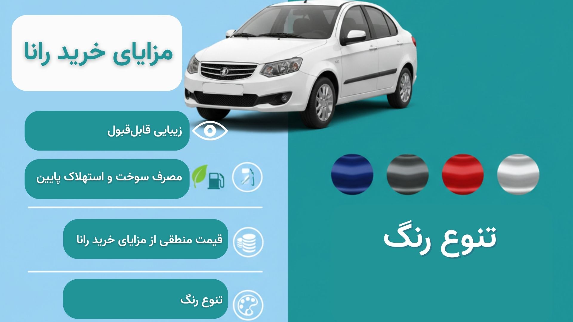 اینفوگرافیک مزایای خرید رانا