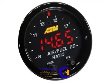 گیج کنترلر سنسور AFR باند پهن سری ایکس ایایام. این گیج وایدبند برای نمایش دقیق نسبت هوا به سوخت و کمک به تنظیم موتور بهینه استفاده میشود.