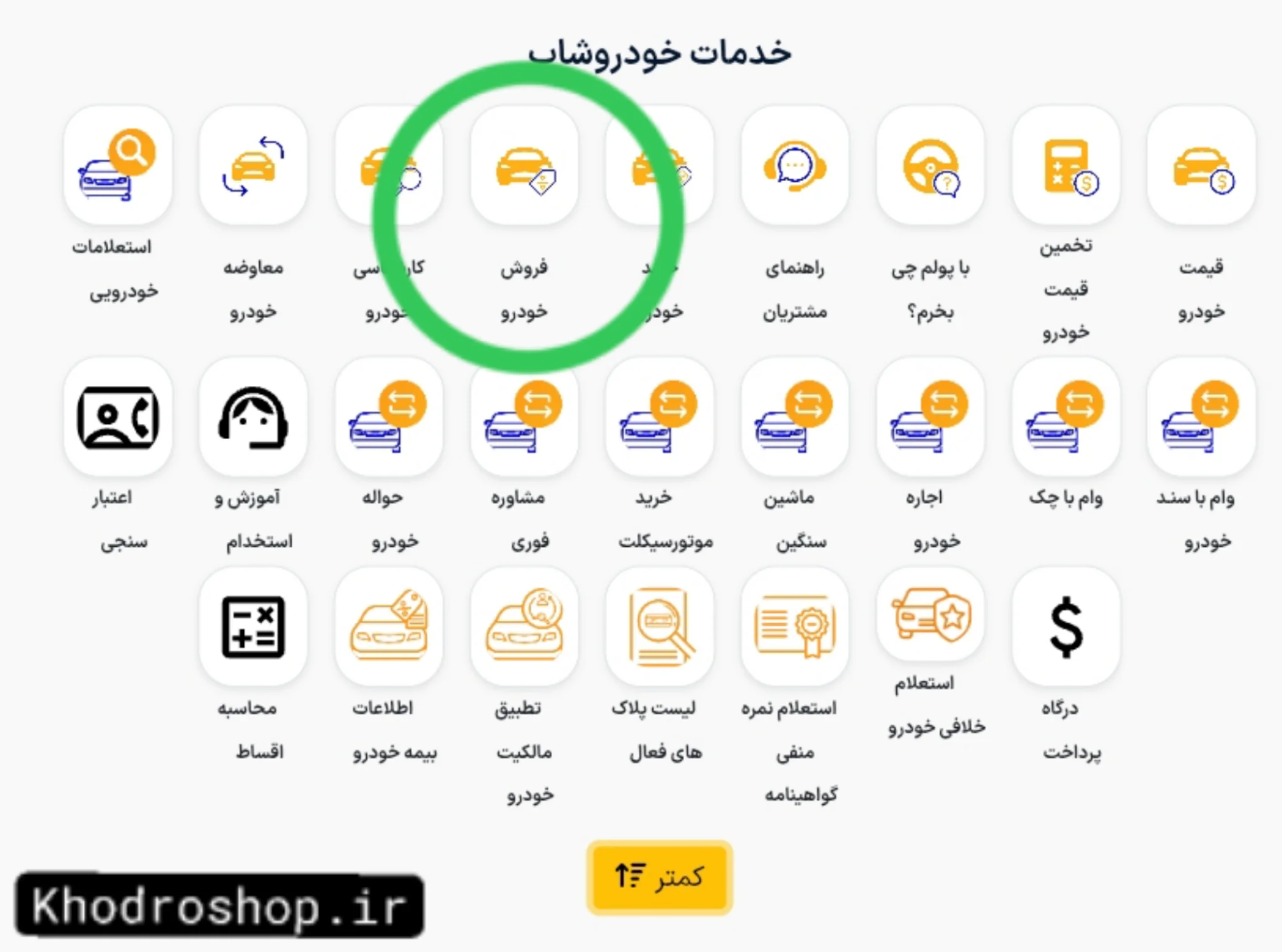 مراحل ثبت آگهی خودروشاپ، ورود به بخش آگهی فروش خودرو